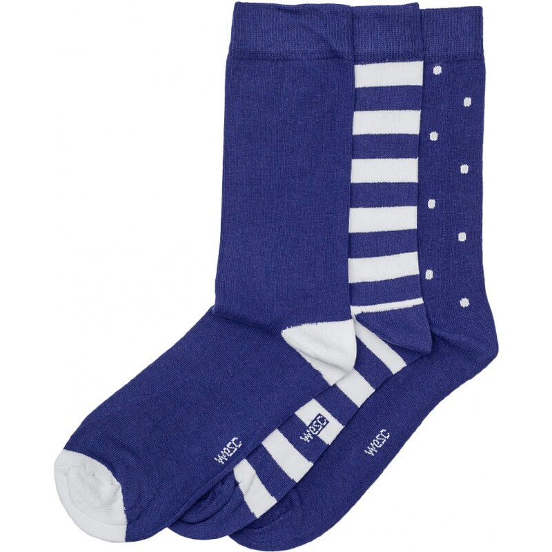 Ponožky WeSC Dott/Block sock Blue Iris