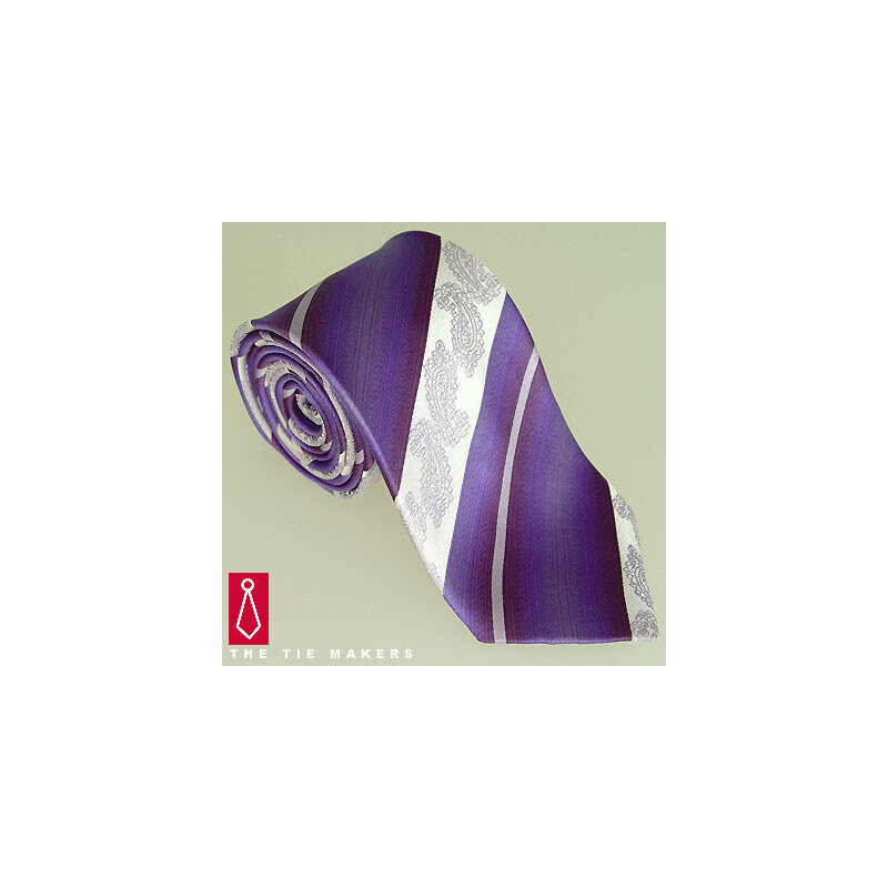 Svatební kravata Beytnur 206-4 fialovo stříbrná
