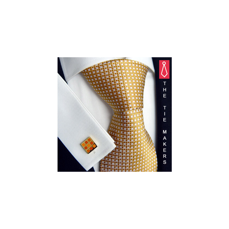 Beytnur Luxusní hedvábná kravata zlatá 102-2