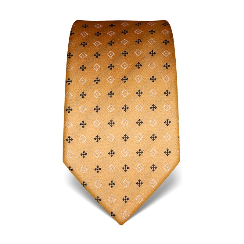 Vincenzo Boretti Hedvábná kravata zlatá nevšední vzor 21987