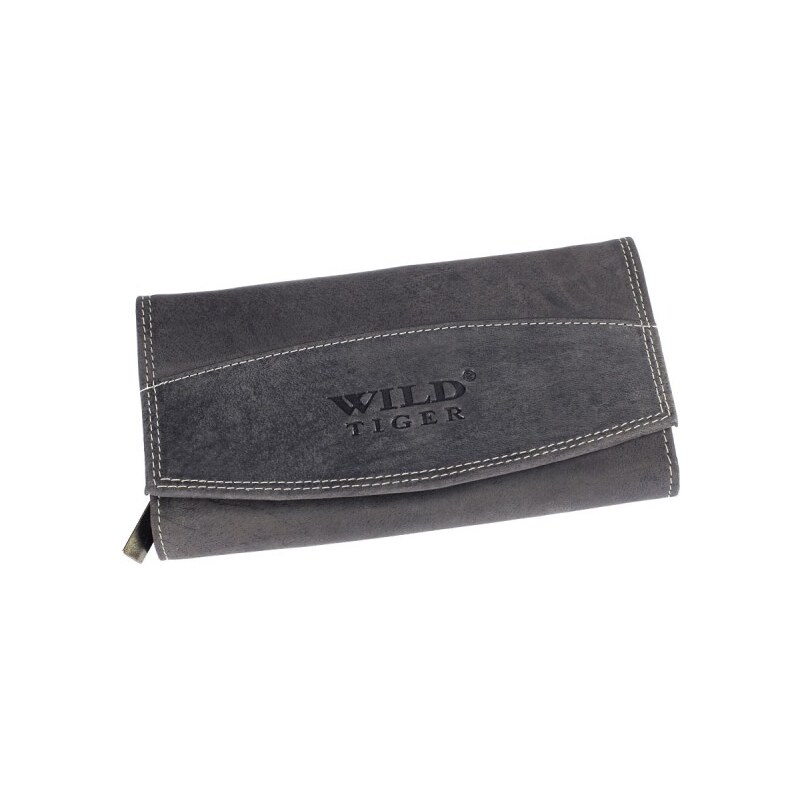 Dámská kožená peněženka Wild Tiger AD-28-042M, černá, broušená kůže {name}
