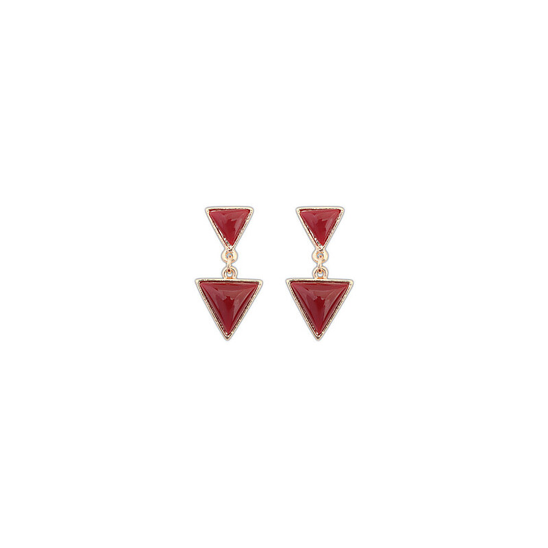 QianZi Vintage Punk Style Geometry Triangle Earrings
