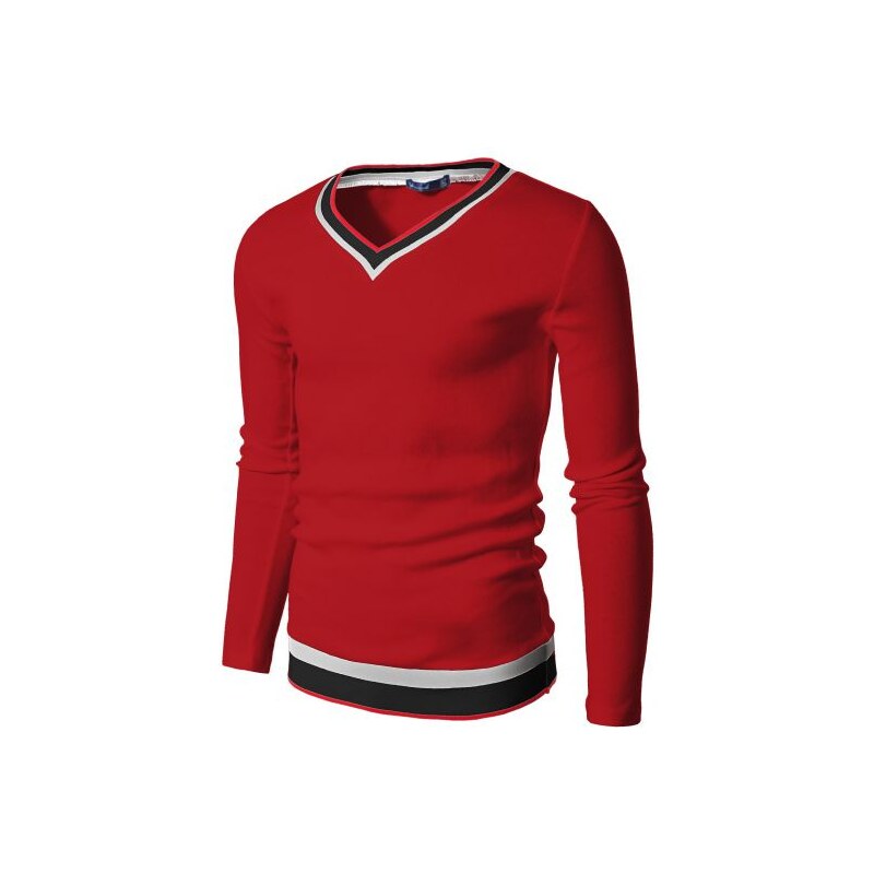 Elegantní pánský svetr červený