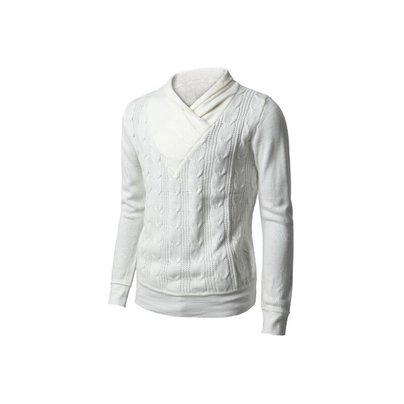 Doublju (USA / J.Korea) Pánsky sveter elegantný biely