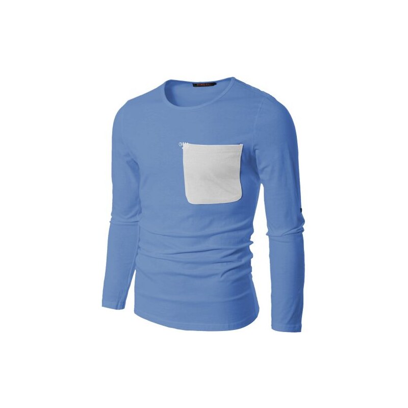 Doublju (USA / J.Korea) Pánske tričko s vreckom modré