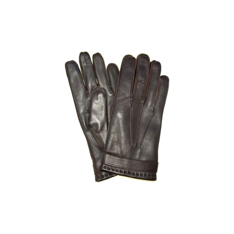 Pánské kožené rukavice z italské jehnětiny hnědé