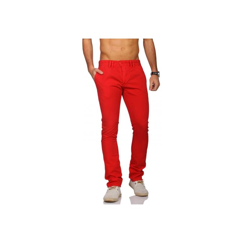 ReRock® (Nemecko) Pánske nohavice Chinos červené