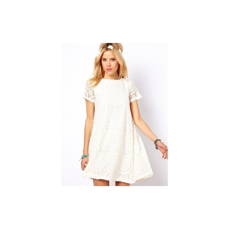 Dámské krajkové šaty Hispana bílé - bílá