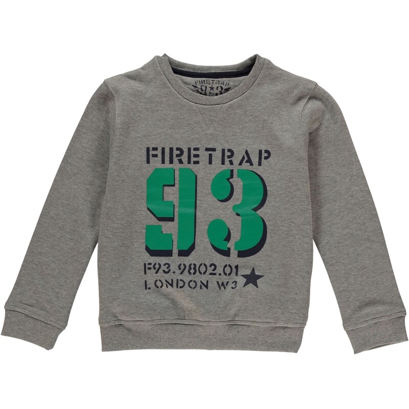 Firetrap Crew Sweater dětské Boys Grey Heather