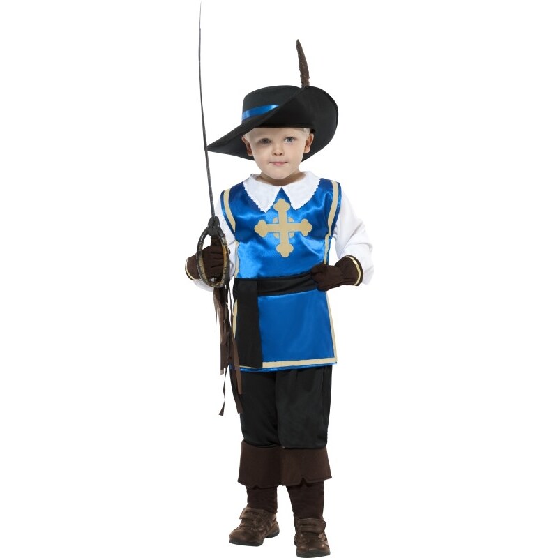 Smiffys Modrý mušketýrský kostým - dětský - 10 - 12 roků