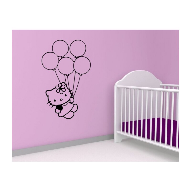 Xdecor Hello Kitty s balonkama (98 x 61 cm) - Dekorace na zeď