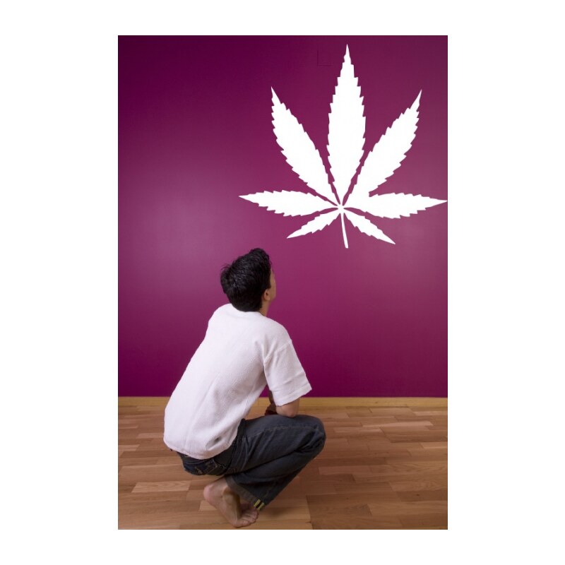 Xdecor List marihuany (50 x 48 cm) - Samolepka na stěnu