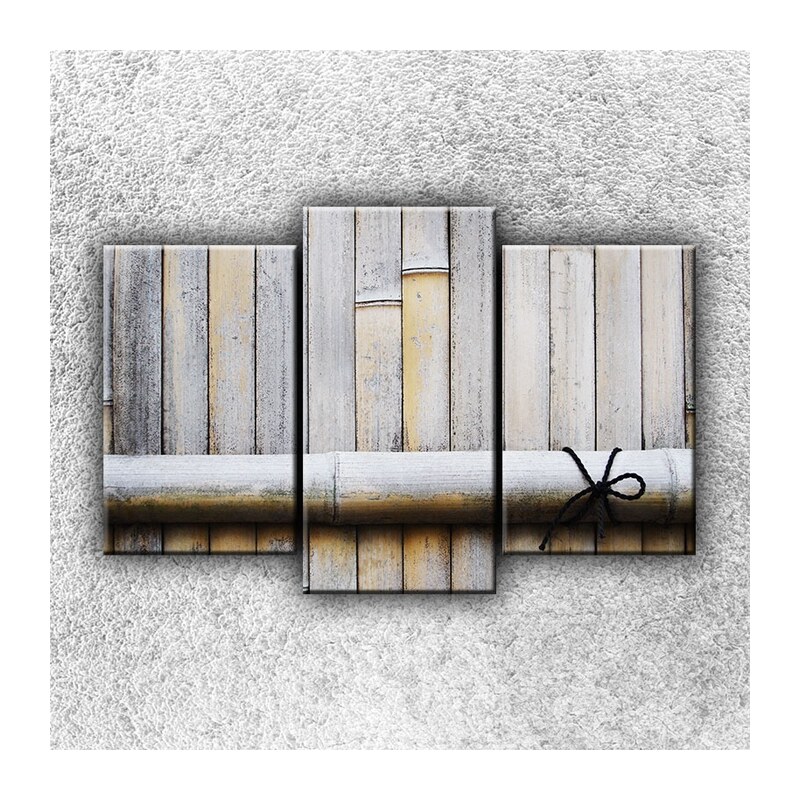 Xdecor Bambusový plot (75 x 50 cm) - Třídílný obraz