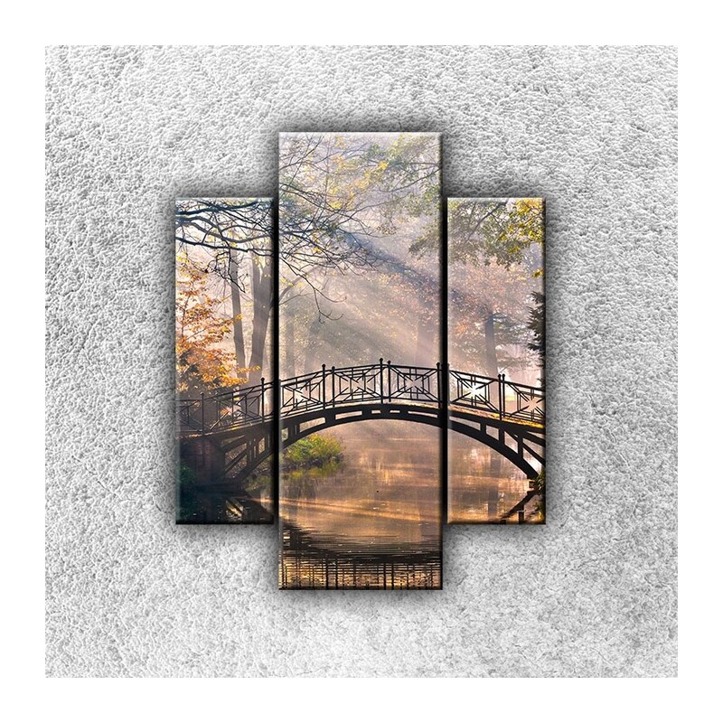 Xdecor Ocelový mostek 3 (70 x 55 cm) - Třídílný obraz