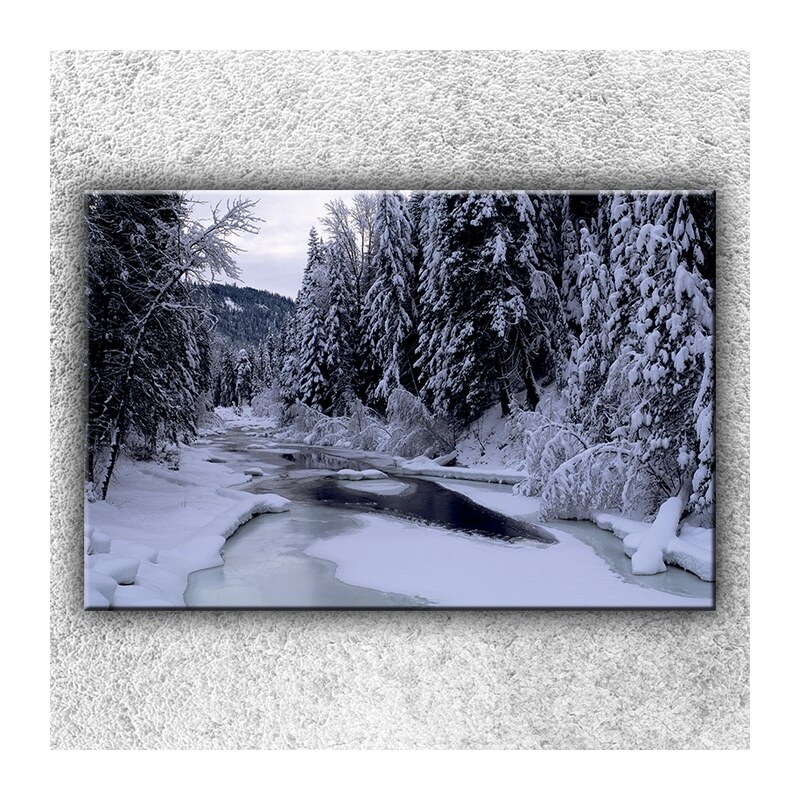 Xdecor Zimní potok (120 x 80 cm) - Jednodílný obraz