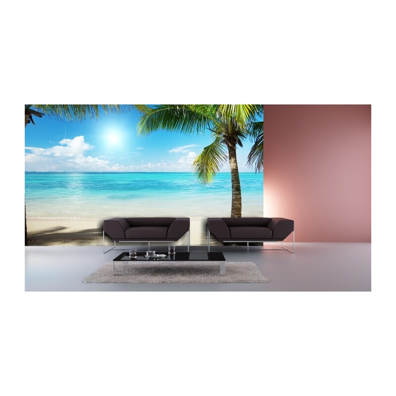 Xdecor Palmy na pláži (126 x 90 cm) - Fototapeta na zeď