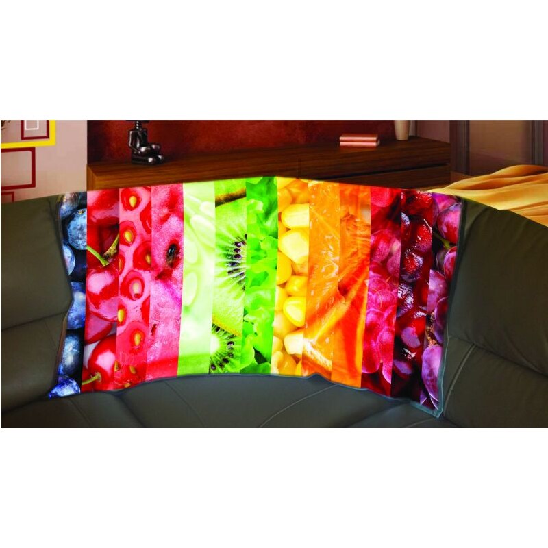 Xdecor Koláž ovoce 150 x 120 cm - Fleecová deka