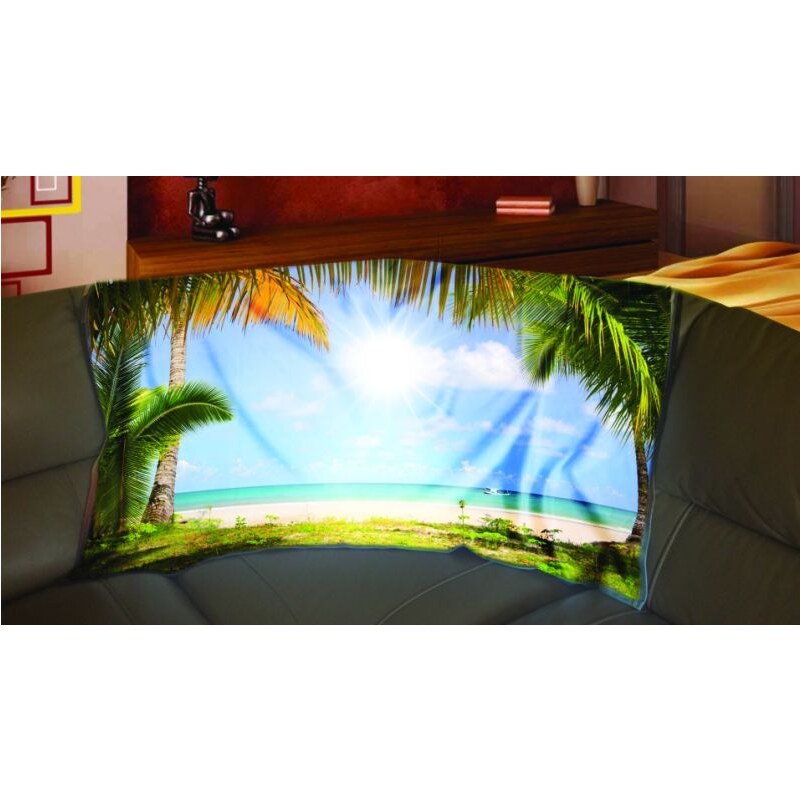 Xdecor Palmy na pláži 150 x 120 cm - Fleecová foto deka