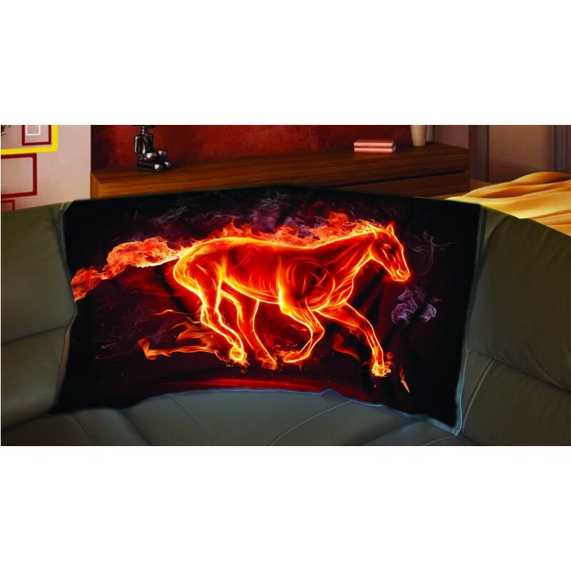 Xdecor Plamenný kůň 150 x 120 cm - Fleecová deka