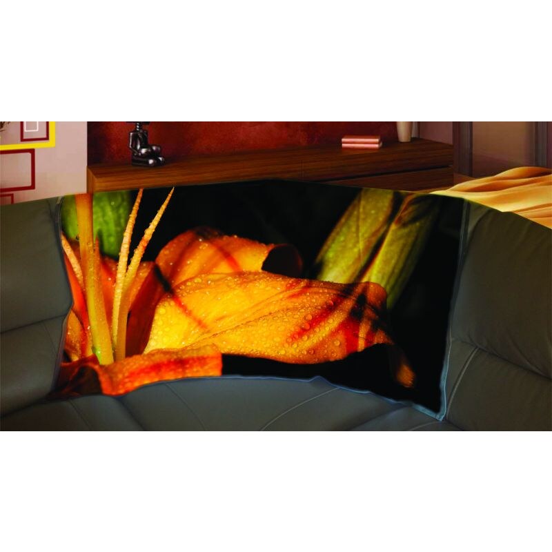 Xdecor Oranžový květ 150 x 120 cm - Fleecová deka