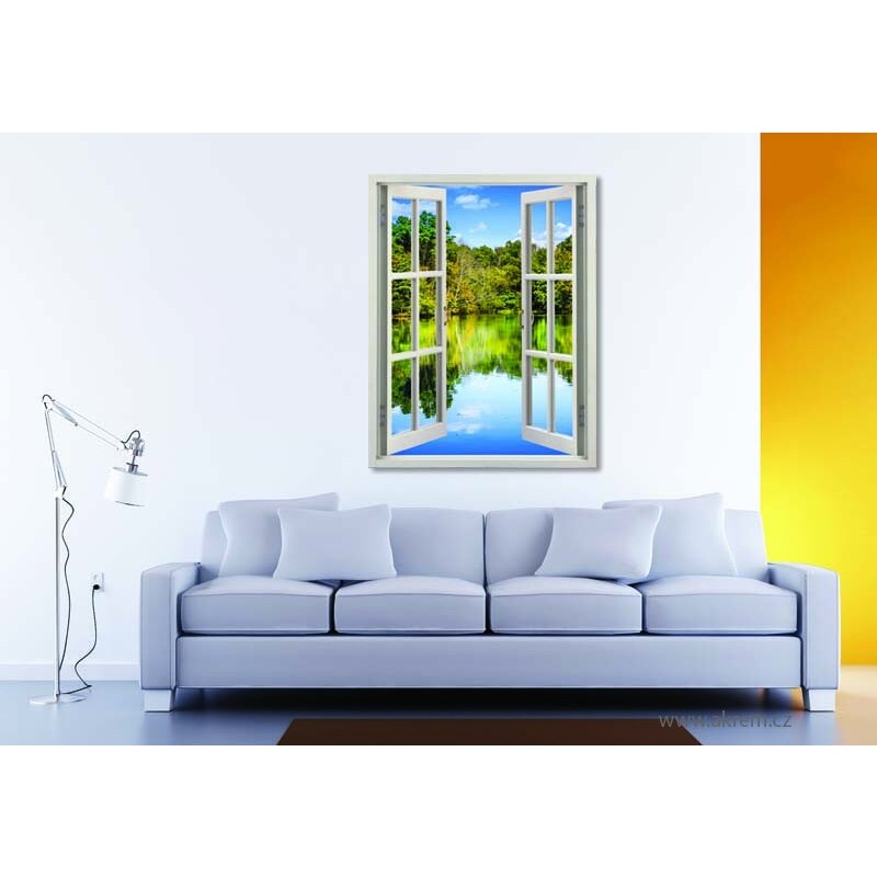 Xdecor Výhled na jezero (130 x 100 cm) - Okno živá dekorace