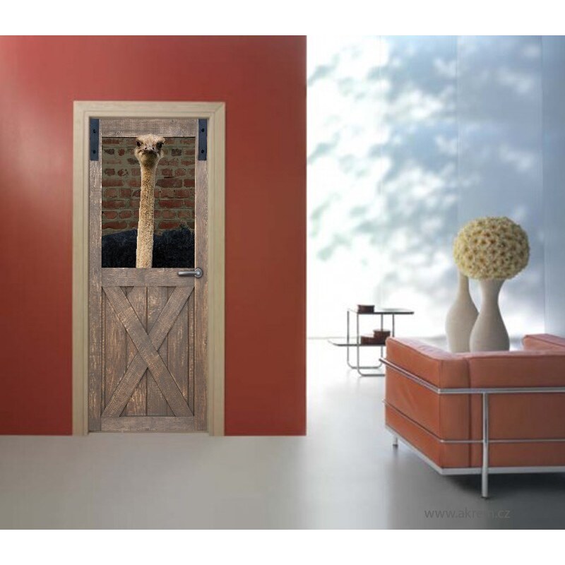 Xdecor Pštros (92 × 210 cm) - Živá dekorace na dveře