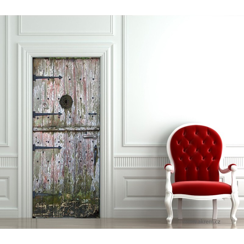 Xdecor Bílá patina (92 × 210 cm) - Živá dekorace na dveře