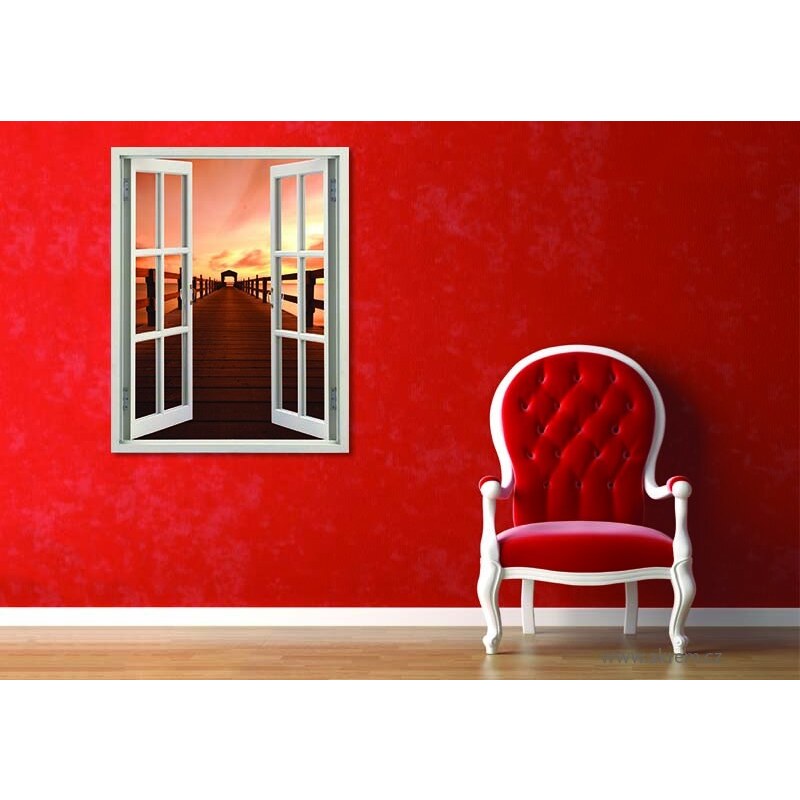 Xdecor Dřevěné molo (130 x 100 cm) - Okno živá dekorace