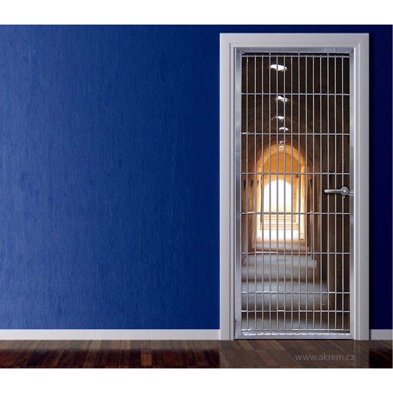 Xdecor Dveře za mříží (92 × 210 cm) - Živá dekorace na dveře