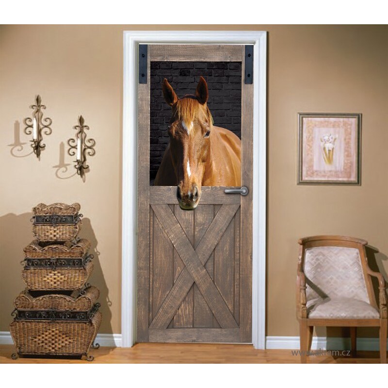 Xdecor Dveře od stáje (92 × 210 cm) - Živá dekorace na dveře