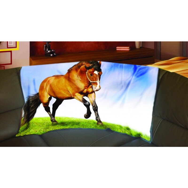 Xdecor Hnědý kůň 150 x 120 cm - Fleecová deka