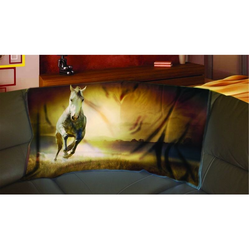 Xdecor Kůň v poli 150 x 120 cm - Fleecová deka