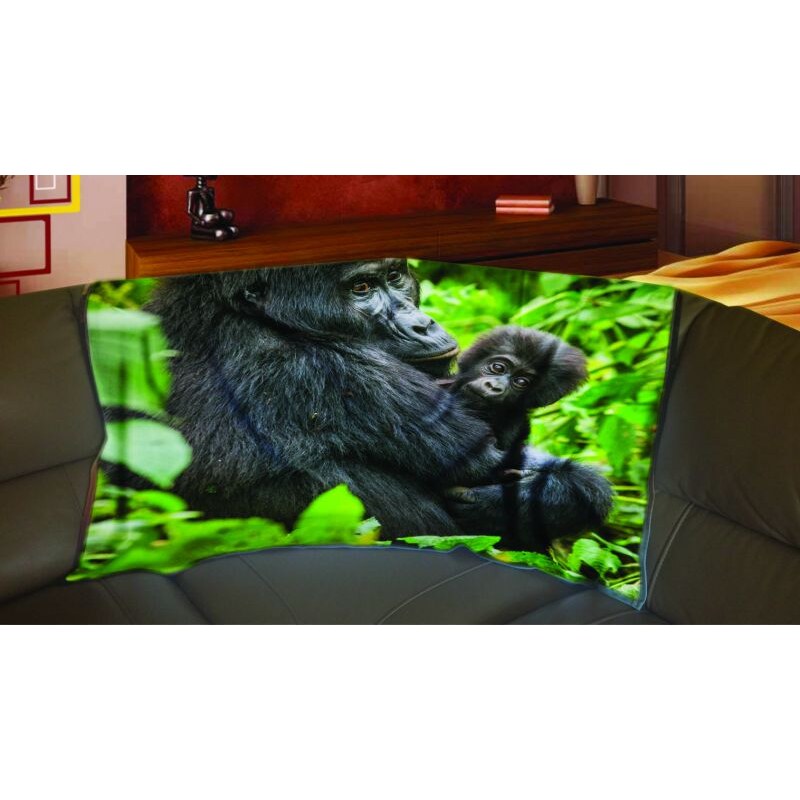 Xdecor Gorila a mládě 150 x 120 cm - Fleecová deka