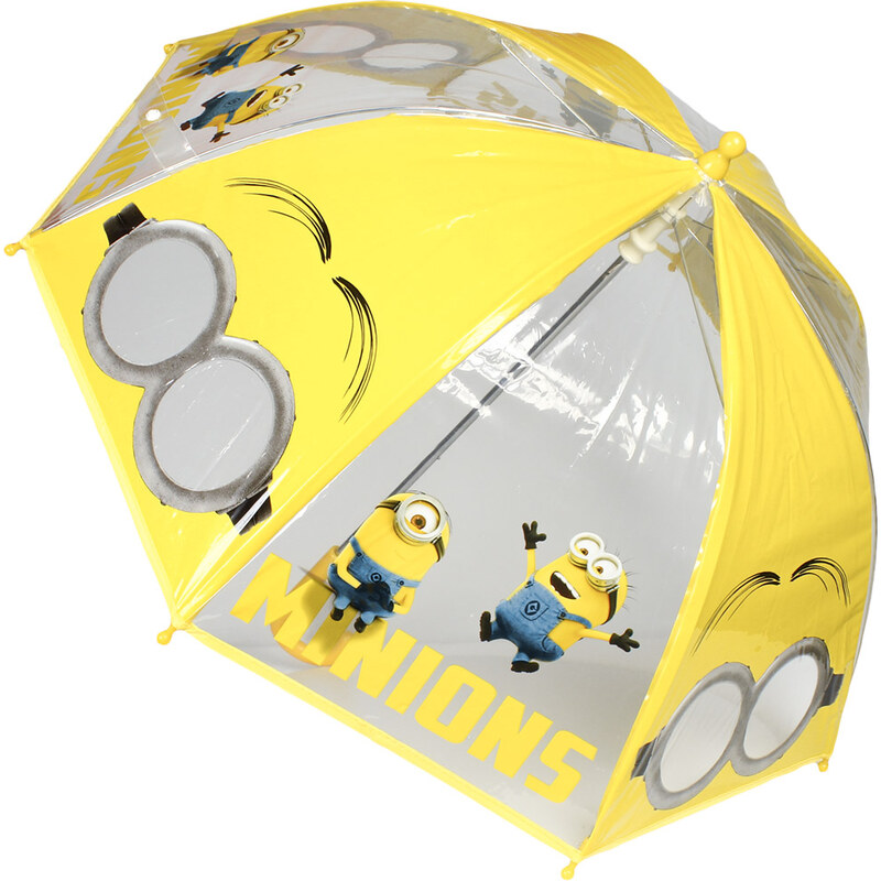 Disney Brand Dětský průhledný deštník Mimoni - žlutý