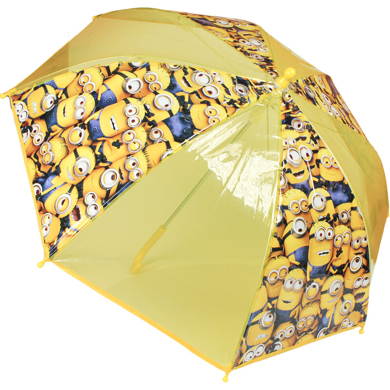 Disney Brand Dětský průhledný deštník Mimoni - žlutý