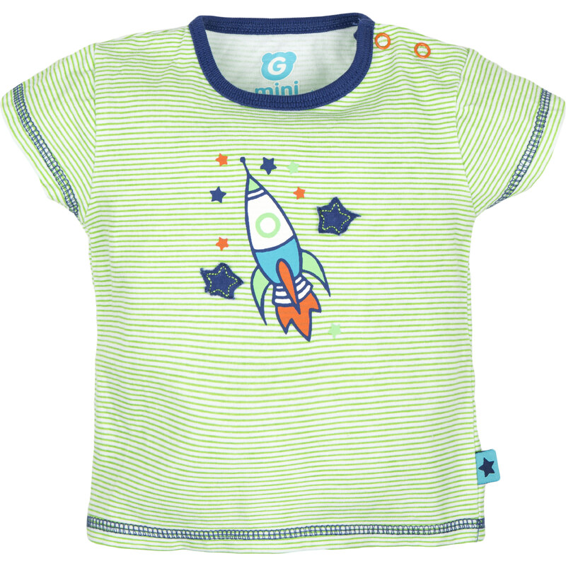 G-mini Chlapecké pruhované tričko Raketa - zelené