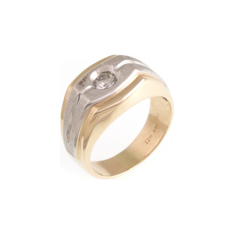 Prsten pánský zlatý s přírodním diamantem zpp218