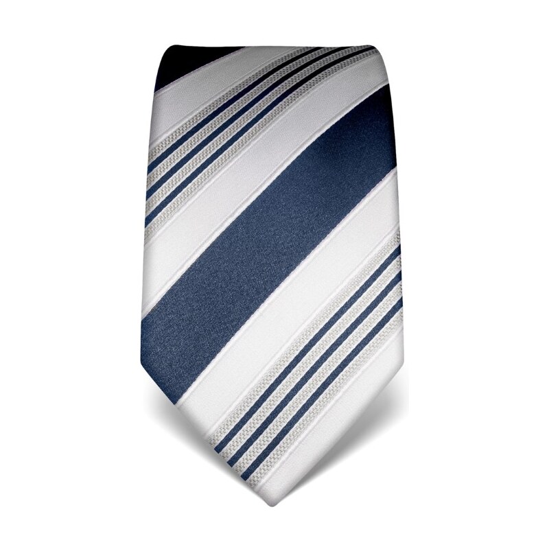 Luxusní pruhovaná kravata Vincenzo Boretti 21911 - šedomodrá