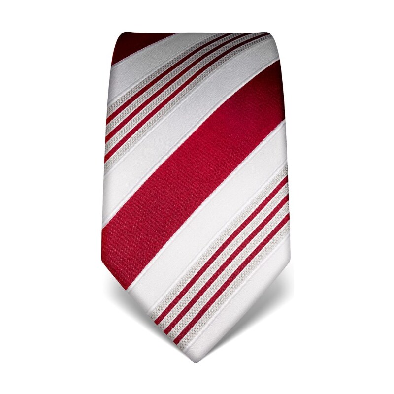 Luxusní pruhovaná kravata Vincenzo Boretti 21911 - červená