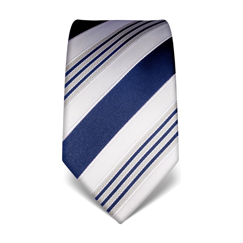Luxusní pruhovaná kravata Vincenzo Boretti 21911 - tmavě modrá