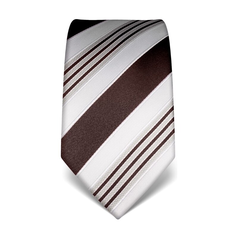 Luxusní pruhovaná kravata Vincenzo Boretti 21911 - hnědá
