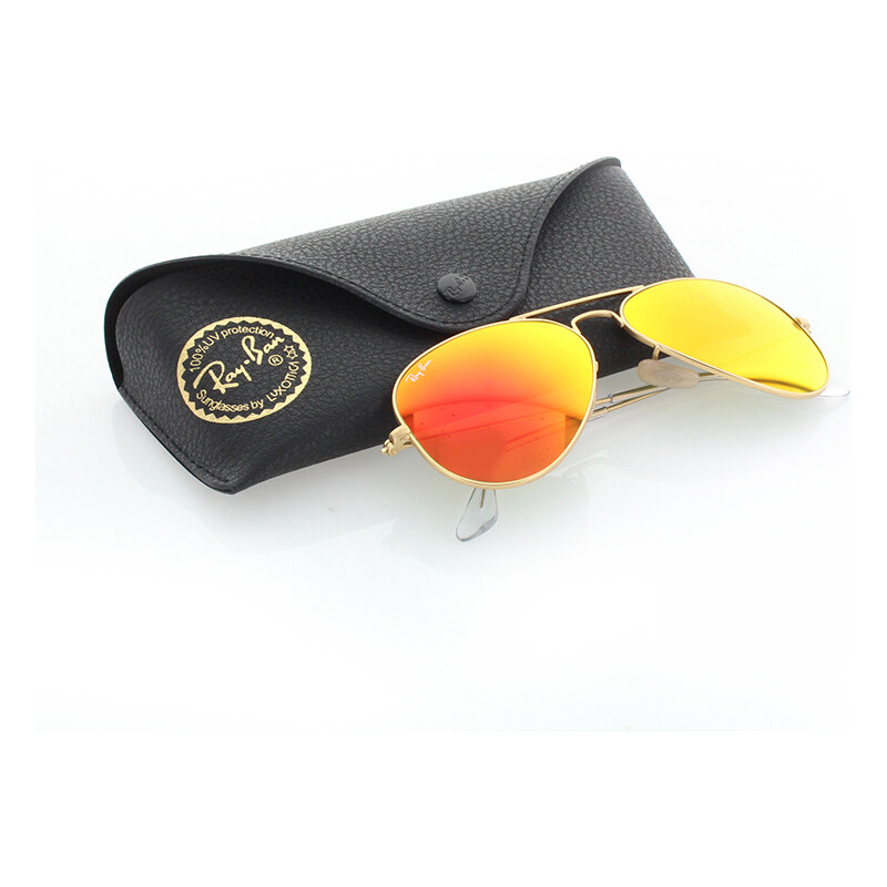 Oranžové sluneční brýle Ray-Ban Aviator Flash Lenses
