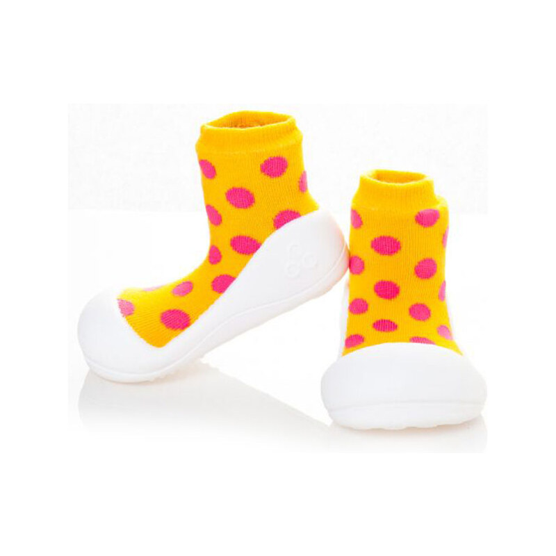 Dětské žluté boty Attipas Polka Dot