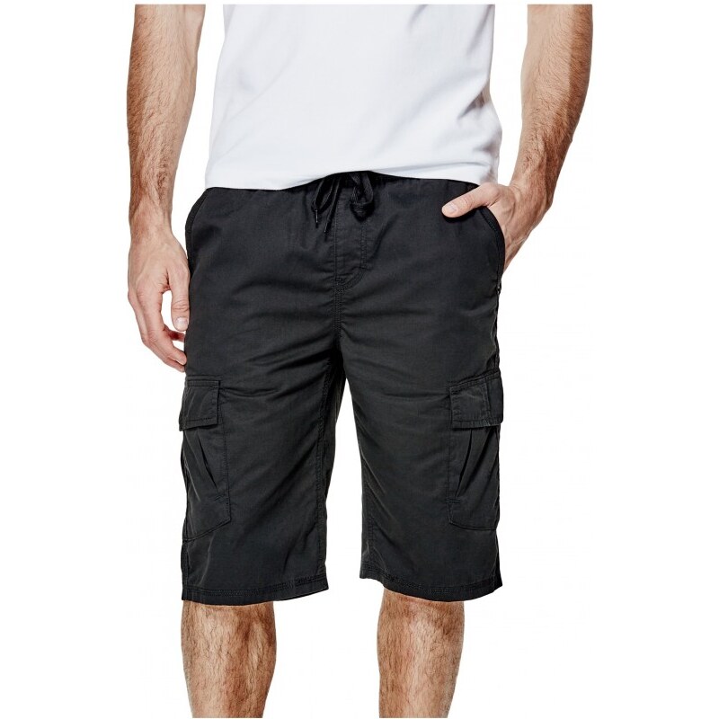 GUESS GUESS Farran Pull-Up Cargo Shorts - jet black