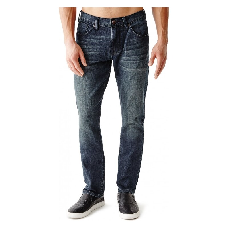 GUESS GUESS Halsted Tapered Slim Jeans in Rowland Dark Wash - rowland dark wash 32" inseam