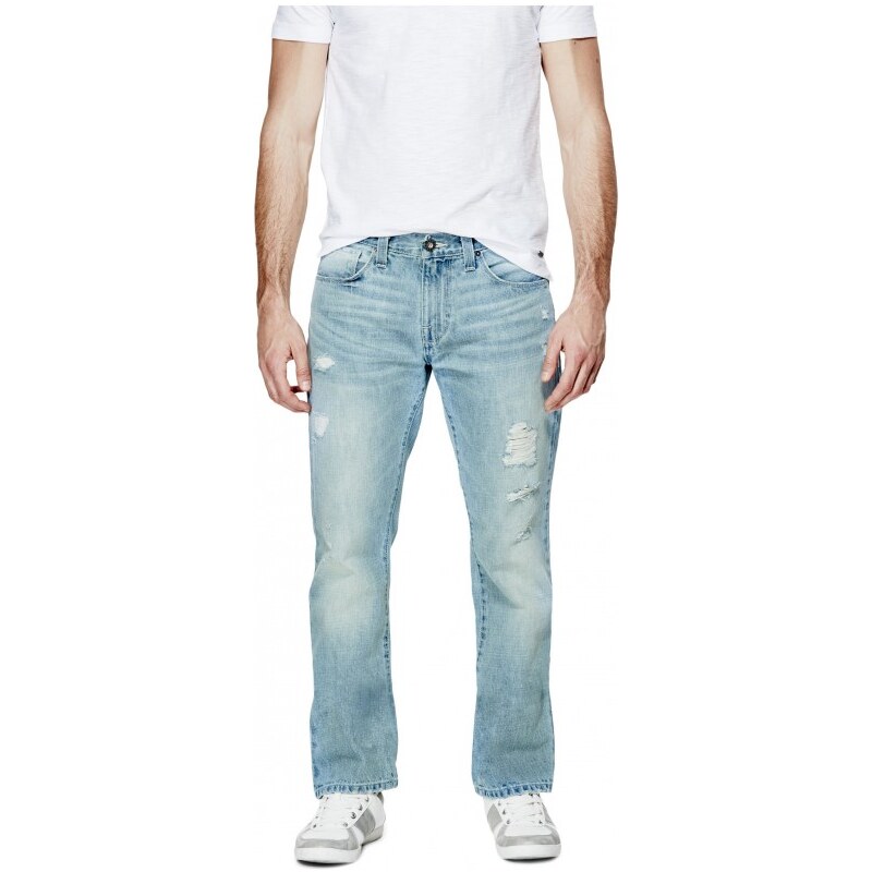 GUESS GUESS Delmar Slim Straight Jeans in Light Wash - viscount wash