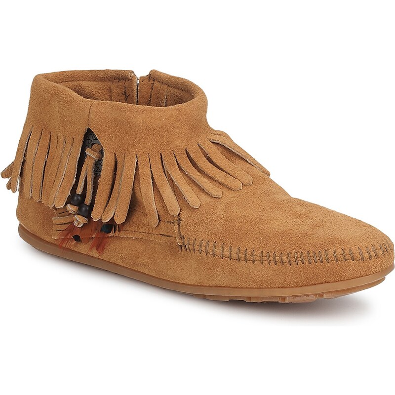 Minnetonka Kotníkové boty CONCHO FEATHER SIDE ZIP BOOT 114968988