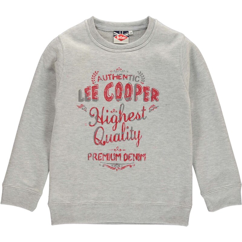 Lee Cooper Authentic Crew Neck Sweater dětské Boys Grey Marl