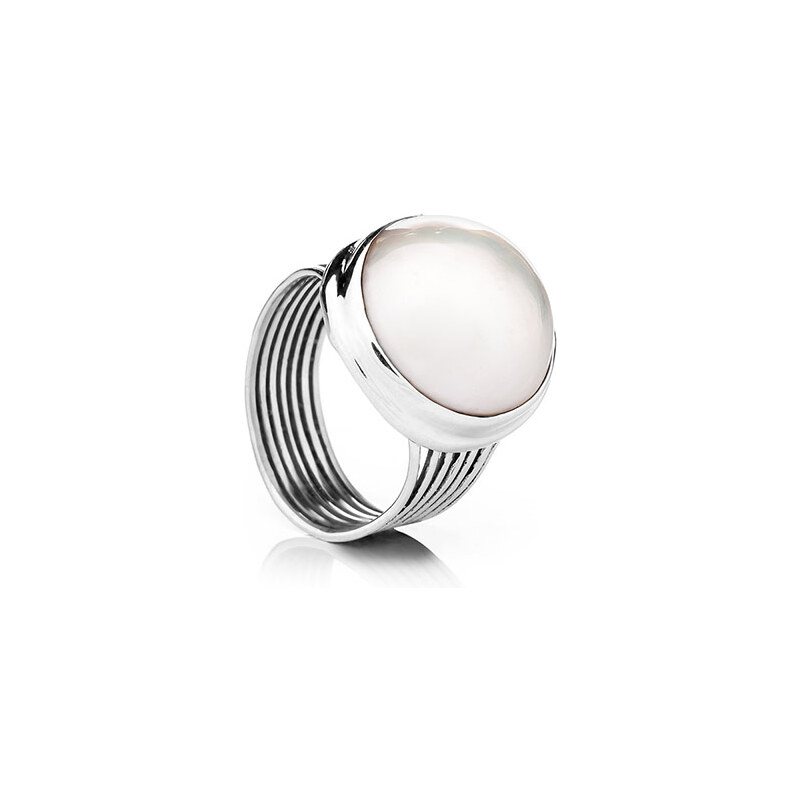 Buka Jewelry BUKA Perlový prsten Mabe – bílá 446