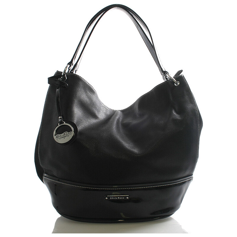 Černá luxusní prostorná kabelka přes rameno Silvia Rosa Meredith černá